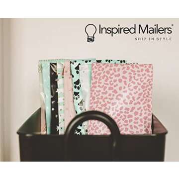 Inspired Mailers - Poly Mailers 10x13-100 Pack - Rose Gold Cheetah - Shipping Bags for Clothing - Large Mailing Envelopes - Shipping Envelopes - Mailing Bags - Package Bags
