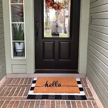 KaHouen Buffalo Check Rug,Buffalo Plaid Rugs 23.6''x35.4'', Checkered Plaid Rug, Check Plaid Area Ru...