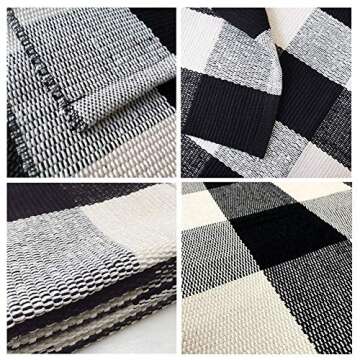 KaHouen Buffalo Check Rug,Buffalo Plaid Rugs 23.6''x35.4'', Checkered Plaid Rug, Check Plaid Area Rug for Layered Door Mats/Kitchen/Bathroom/Laundry Room (Black and White Plaid Rug)