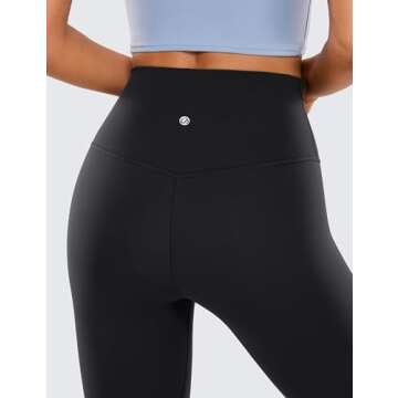 CRZ YOGA Womens Brushed Naked Feeling Workout Leggings 25" - High Waisted Gym Compression Tummy Control Yoga Pants Black X-Small