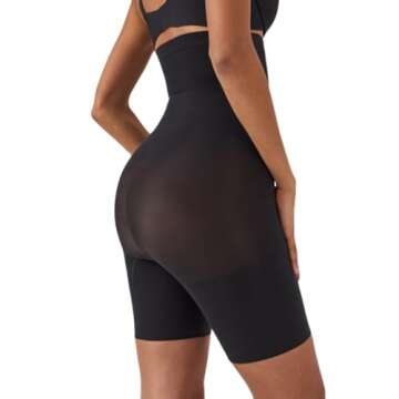 SPANX Seamless Higher Power Short - Lightweight, All-Day Comfort - Core Control Shapewear - High-Waisted Underwear - Very Black - Small