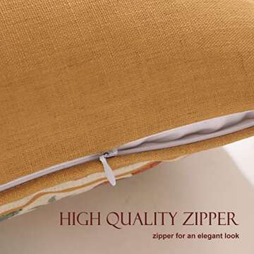 patdrea Designer Pack of 4 Throw Pillow Covers,Beige Vintage French Soft Linen Pillows Cover with Daisy Floral Pattern,Vintage Square Farmhouse Decorative Pillowcase for Couch,Bed,Living Room