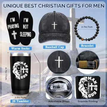 JTAMOHI 10 Pcs Christian Gifts Set for Men: Faith, Inspiration, & Encouragement