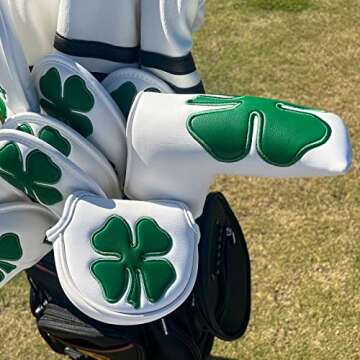 barudan golf Shamrock Clover Blade Putter Cover Headcover Club Protector with Magnet Closure fits Blade Style putters