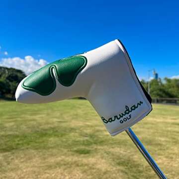 barudan golf Shamrock Clover Blade Putter Cover Headcover Club Protector with Magnet Closure fits Blade Style putters