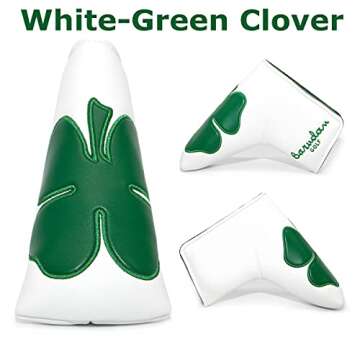 barudan golf Shamrock Clover Blade Putter Cover Headcover Club Protector with Magnet Closure fits Blade Style putters
