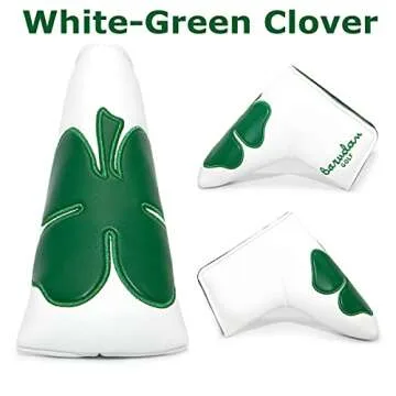 barudan golf Shamrock Clover Blade Putter Cover Headcover Club Protector with Magnet Closure fits Blade Style putters