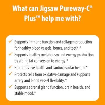 Jigsaw Health Pureway-C Plus | Vitamin C with L-Lysine and Quercetin | Promotes Healthy Immune System Response | 120 Capsules | 60 Servings