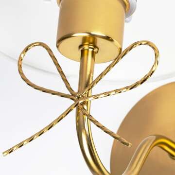 Adust Antique Brass Wall Sconces Lighting Fixture, Hardwire E26 Industrial Vintage Gold Wall Light Set of 2 Pack Wall Lamp Bathroom Bowknot Decor for Bedroom Living Room, Brass Finish Sconces