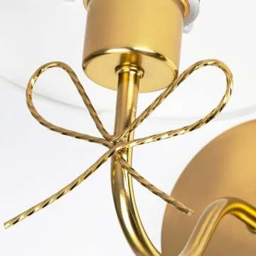 Adust Antique Brass Wall Sconces Lighting Fixture, Hardwire E26 Industrial Vintage Gold Wall Light Set of 2 Pack Wall Lamp Bathroom Bowknot Decor for Bedroom Living Room, Brass Finish Sconces