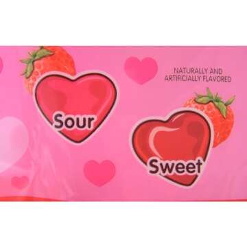 Valentine’s Sweet Sour Candy Bags 2 Pack - Strawberry Gummy Treats