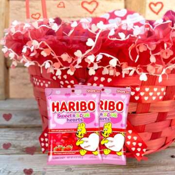 Valentine’s Sweet Sour Candy Bags 2 Pack - Strawberry Gummy Treats