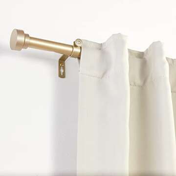 Light Gold Adjustable 120-170" Curtain Rod Set