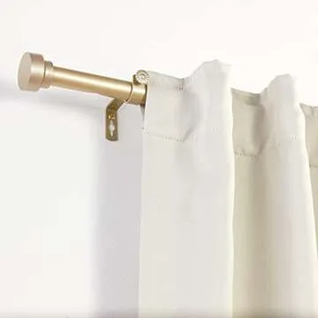 Light Gold Adjustable 120-170" Curtain Rod Set