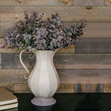 GreenCallow Artificial Farmhouse Eucalyptus (Pack of 3),Artificial Farmhouse Greenery Stems Fake Plants Foliage for Farmhouse,Home,Garden,Office,Patio,Wedding and Indoor Outdoor Decoration(Purple)