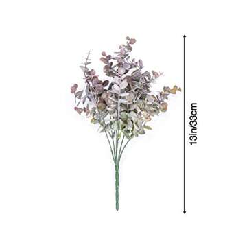 GreenCallow Artificial Farmhouse Eucalyptus (Pack of 3),Artificial Farmhouse Greenery Stems Fake Plants Foliage for Farmhouse,Home,Garden,Office,Patio,Wedding and Indoor Outdoor Decoration(Purple)
