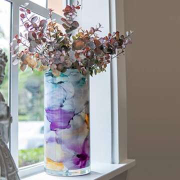 GreenCallow Artificial Farmhouse Eucalyptus (Pack of 3),Artificial Farmhouse Greenery Stems Fake Plants Foliage for Farmhouse,Home,Garden,Office,Patio,Wedding and Indoor Outdoor Decoration(Purple)