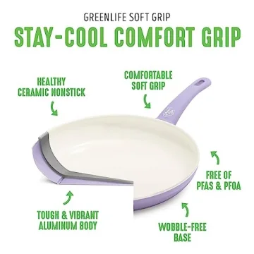 GreenLife 16 Piece Lavender Kitchen Cookware Set