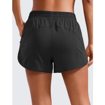 CRZ YOGA Women's High Waisted Running Shorts - Quick Dry