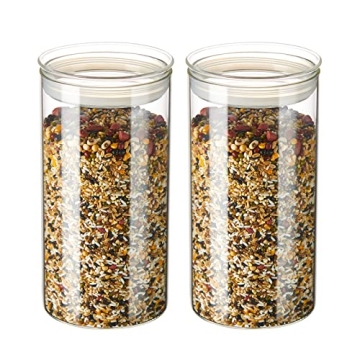 ZENS 74 fl.oz Airtight Glass Storage Containers - Stylish Kitchen Canisters Set