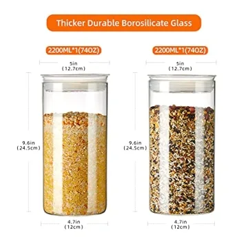 ZENS Airtight Glass Storage Containers Set for Kitchen