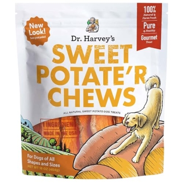 Dr. Harvey's Sweet Potate'r Chews - 100% Natural Sweet Potato Dog Treats (16 ounces)