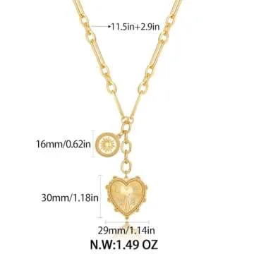 Chic Gold Heart Pendant Choker Necklace for Women