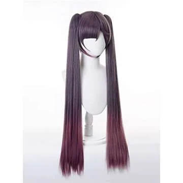 LeMarnia Purple Heat Resistant Wig for Genshin Cosplay