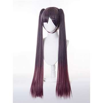 LeMarnia Purple Heat Resistant Wig for Genshin Cosplay