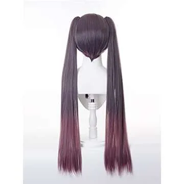LeMarnia Purple Heat Resistant Wig for Genshin Cosplay