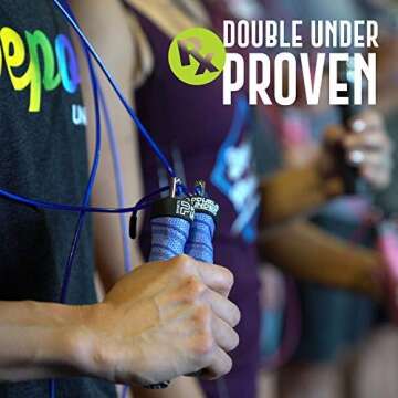 Jump Rope Workout System for Double Unders, 2 Cable Weights for Heavy and Light Skipping, Speed Grip for WOD, HIIT Workouts, MMA or Boxing, 10 Foot Adjustable for Men and Women (Red)