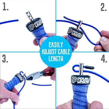 Jump Rope Workout System for Double Unders, 2 Cable Weights for Heavy and Light Skipping, Speed Grip for WOD, HIIT Workouts, MMA or Boxing, 10 Foot Adjustable for Men and Women (Red)