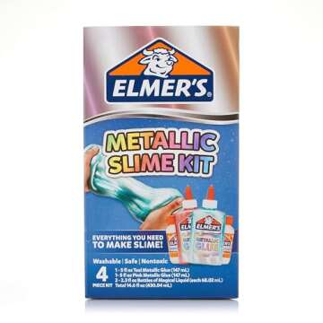 Elmer’s Metallic Slime Kit | Slime Supplies Include Elmer’s Metallic Glue, Elmer’s Magical Liquid Slime Activator, 4 Piece Kit