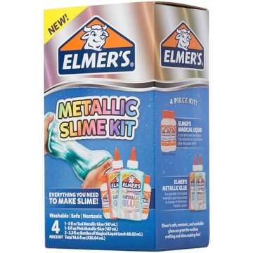 Elmer’s Metallic Slime Kit | Slime Supplies Include Elmer’s Metallic Glue, Elmer’s Magical Liquid Slime Activator, 4 Piece Kit