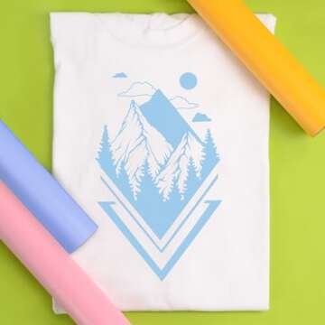 Siser EasyWeed Heat Transfer Vinyl 11.8" x 5ft Roll (Pale Blue) - - Compatible, Cricut, Silhouette and Other Craft/Professional Cutters - CPSIA Certified