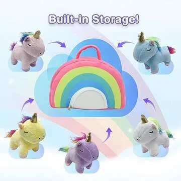 JDS Toy Store Plush Rainbow Unicorn Set for Kids