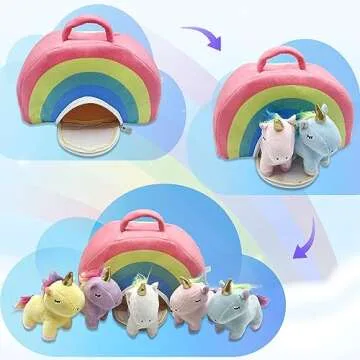 JDS Toy Store Plush Rainbow Unicorn Set for Kids
