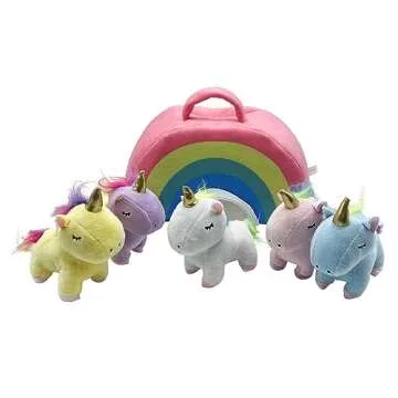 JDS Toy Store Plush Rainbow Unicorn Set for Kids