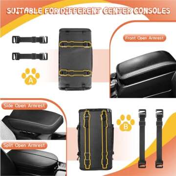 WOYYHO Pet Dog Car Seat for Small Dogs with Safety Belt and Top Mesh Cover, Large Center Console Dog Car Seat for Puppy Cat, Pet Dog Booster Seat Waterproof Anti-Slip PU Leather Puppy Car Seat 0-20lb