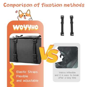 WOYYHO Pet Dog Car Seat for Small Dogs with Safety Belt and Top Mesh Cover, Large Center Console Dog Car Seat for Puppy Cat, Pet Dog Booster Seat Waterproof Anti-Slip PU Leather Puppy Car Seat 0-20lb