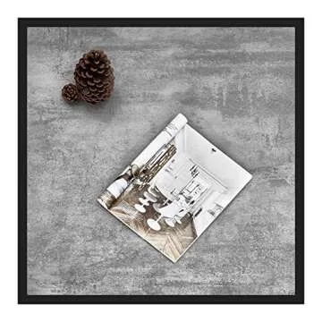 SAYGOER Small Coffee Table Square Modern Coffee Tables for Small Space Low Center Table for Living Room Office, Wood Top with Metal Frames, Easy Assembly, Gray Wood