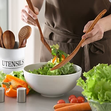 Zulay Kitchen 6-Piece Teak Wooden Cooking Spoons