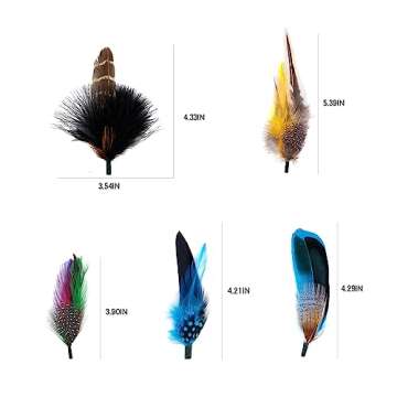 MIX BROWN Hat Feathers, Assorted Natural Feather Packs Accessories for Fedora Cowboy Hats, Pork Pie Trilby Hats