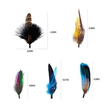 MIX BROWN Hat Feathers, Assorted Natural Feather Packs Accessories for Fedora Cowboy Hats, Pork Pie Trilby Hats