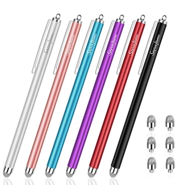StylusHome 6-Pack Fiber Tip Stylus Pens for Ultimate Touch Screen Precision