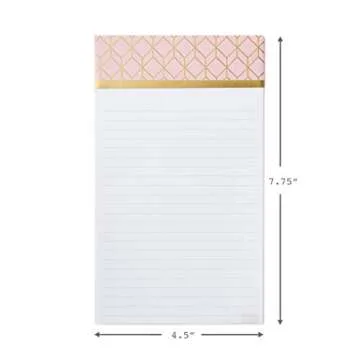 Hallmark Notepad Bundle with Pen, Pretty Pinks (3 Notepads in Assorted Sizes with Gold Pen)