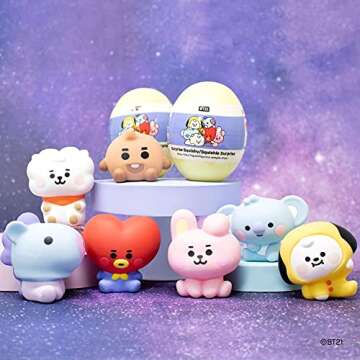 Hamee LINE Friends BT21 (Baby) [Surprise Capsule Series] Cute Water Filled Squishy Toy [Birthday Gift Bags, Party Favors, Gift Basket Filler, Stress Relief Toys] - 1 Pc. (Mystery - Blind Capsule)