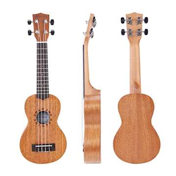 HUAWIND Soprano Ukulele Ukeleles for Beginners Mahogany 21 Inch Hawaiian Starter ukeleles for Kids Adults Child Guitar Ukalalee (Letter)