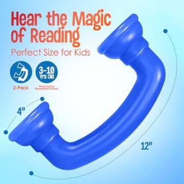 12 Reading Phones [ 12 Pack Multi Color] Auditory Feedback Whisper Phone Classroom Manipulative, Spe...