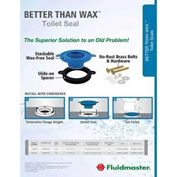 Fluidmaster 7530 Wax-Free Toilet Seal for Effortless Installation